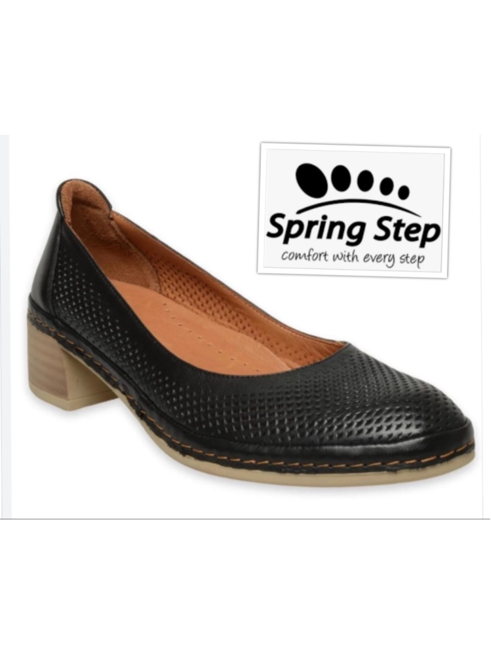 Spring Step Block Heel Ballet Flats Extra Comfort + Arch Support Women 8.5 EU 39